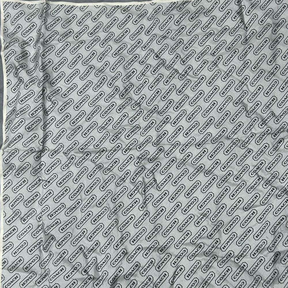 Vintage Coach Black and Gray logo Scarf